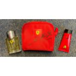 Michael Schumacher and Felipe Massa signed Ferrari perfume case, shampoo and perfume inside. There