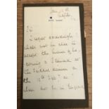 Admiral Lord Beresford hand written letter 1882 on RYS Aline notepaper, with regrets he will not