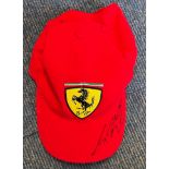 Michael Schumacher signed Ferrari baseball cap Formula 1 driver. Good condition Est.