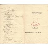 WW2 Multiple signed RAF Hospital, Changi. New Year 1949 Menu. [Guests of] Wing Commander Robert