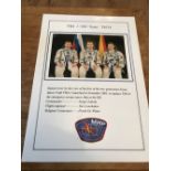 Soyuz TM34 Astronauts Cosmonauts crew signed 6 x 4 inch colour photo set on A4 descriptive page with