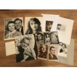 TV Film signed collection. Selection of 13 signed photos inc Anthony Quayle, Alexis Smith, Ann Todd,