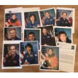 Space Shuttle Astronauts signed collection. Ten 10 x 8 inch colour NASA Litho photos dedicated to