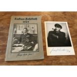 Great War Felix von Luckner signed 6 x 4 inch b/w photo dated 1958, also comes with his book in