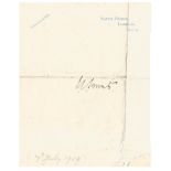 Jan Smuts signed Savoy Hotel notepaper dated in pencil 1919, the year he became South African