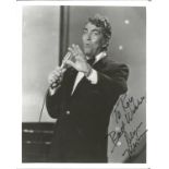 Dean Martin signed 10x8 black and white photo. dedicated. Good condition Est.