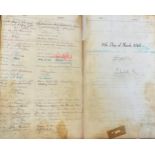 King George VI and Queen Elizabeth signed 1891-1971 Visitors Book. From Howard & Bullough, Textile