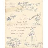 WW2 Multiple signed HQ 42 Group. 4 June 1947 Menu. Paper 7" wide x 8¾" tall folded twice. 23