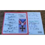 WW2 Knights Cross winners multiple signed cover. Seven Luftwaffe aces all featured on the cover