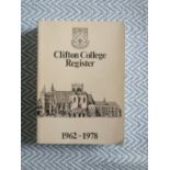 Clifton College register 1962 - 1978 Softback Book copyright The Council of Clifton College