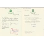 Political collection. Includes 34 MP letters from the 1970's. Mainly on house of commons headed