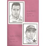 Michael Bevan and Saqlain Mushtaq signed 6x4 portrait black and white cards. Test players. Good