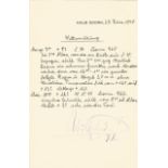 Kaiser Wilhelm II signed cream page of weather reports dated 1940, hand written in black ink and.