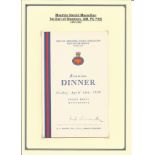 Maurice Harold Macmillan, 1st Earl of Stockton, OM, PC FRS signed 1939 Grenadier Guards dinner menu.