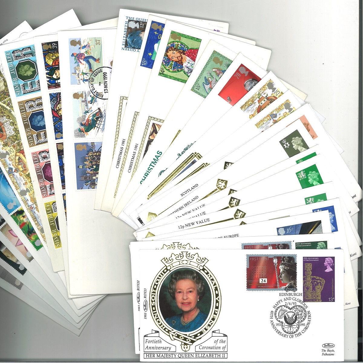 Collection of 44 FDC and Commemorative Covers 18 of which are Silk, with FDI Postmarks and Stamps,