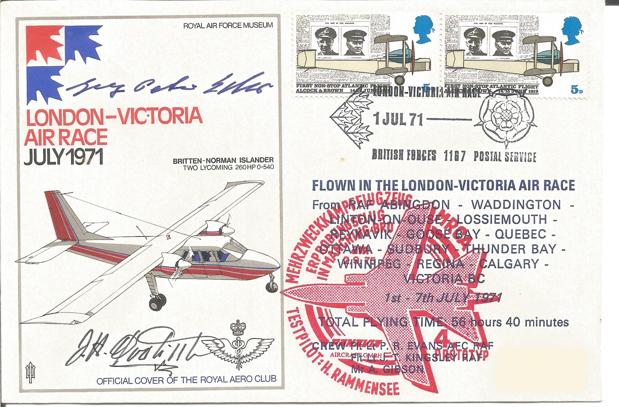 Aviation, James Doolittle and Georg- Peter Eder signed flown London Victoria Air Race FDC. This is