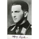Luftwaffe Knights Cross ace pilot Wolfgang Schenck KC signed 6x4 photo. Good condition. All