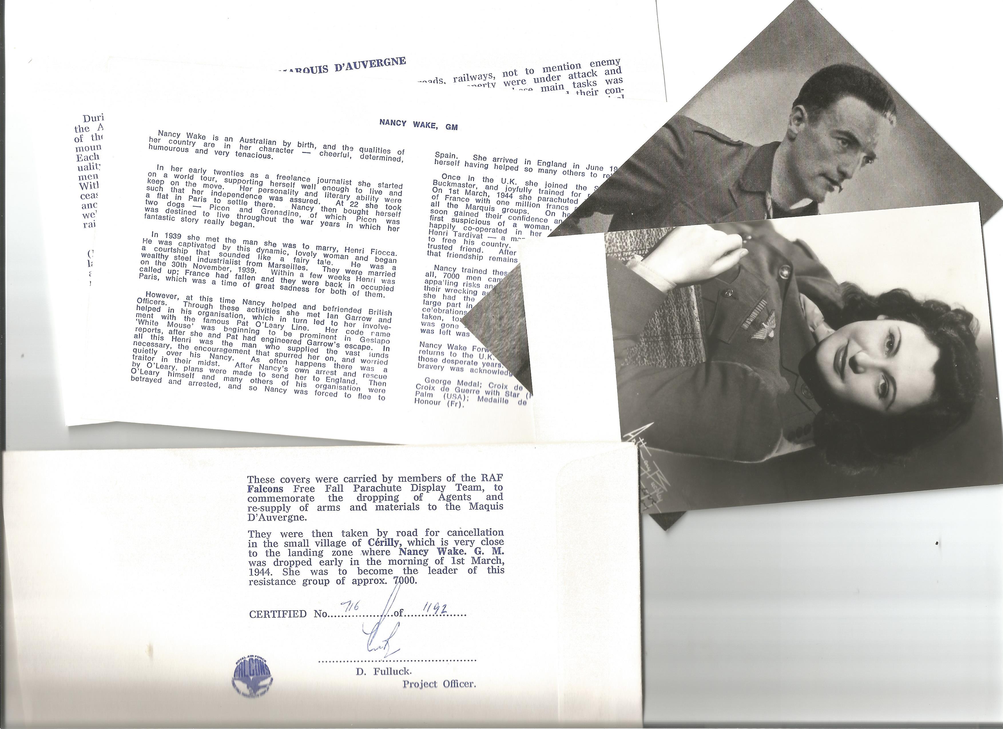 WW2 Resistance Leader Henri Tardivat and Nancy Wake signed Royal Air Forces Escaping Society, Maquis - Image 2 of 2