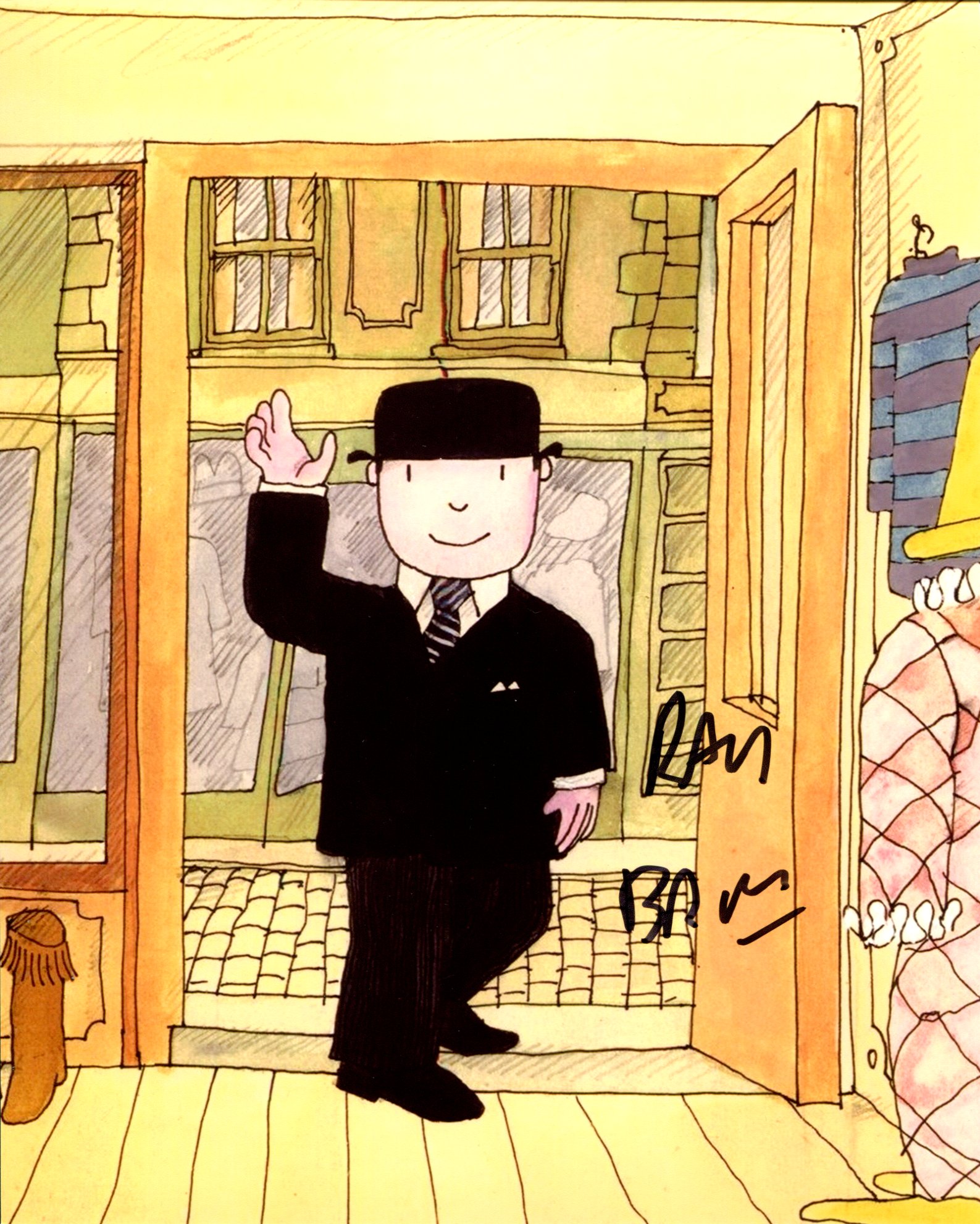 Mr Benn 8x10 photo from the children's TV series 'Mr Benn' signed by series narrator Ray Brooks .