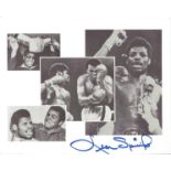 Leon Spinks signed 10x8 black and white promo photograph. This lovely collage features this American