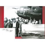 WW2 B17 Memphis Belle 6x4 black and white photograph complete with signed card from Captain Robert