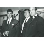 Football, Gordon Banks, Ronald Springett, Pete Bonetti signed 12x6 black and white photograph.