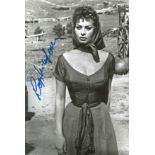 Sophia Loren signed 12x8 black and white photograph. Loren was named by the American Film