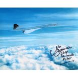 Concorde Chief Pilot Mike Bannister signed 8x10 photo. Good condition. All autographs come with a