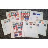 GB and Commonwealth stamp collection 8 loose album pages countries include GB, Australia, Bahamas,