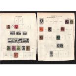 Loose stamp collection on 8 pages from around 1920. Includes Luxembourg, Liechtenstein,