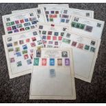 World Stamp collection 13 loose album pages countries include China, Ethiopia, Iran, Japan,