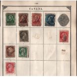Canadian stamp collection. 1 loose page containing 10 stamps. Old QV stamps. Good condition. We
