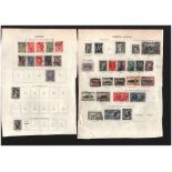 Stamp collection on 7 loose album pages. All from around 1920, includes Italy and Greece. Good