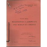 World War II Fl Sgt Rayner 604 squadron ? Signed Pilot notes Beaufighter II Aeroplane Two Merlin