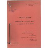 World War II Squadron Leader Ian Blair DFM signed Pilot notes Blenheim V Aeroplane booklet signature