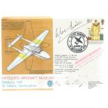 WW2 aces Douglas Bader and wingman Dennis Crowley Milling signed Mosquito Aircraft Museum cover.