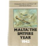World War II multi signed hardback book titled Malta The Spitfire Year 1942 signed on the inside