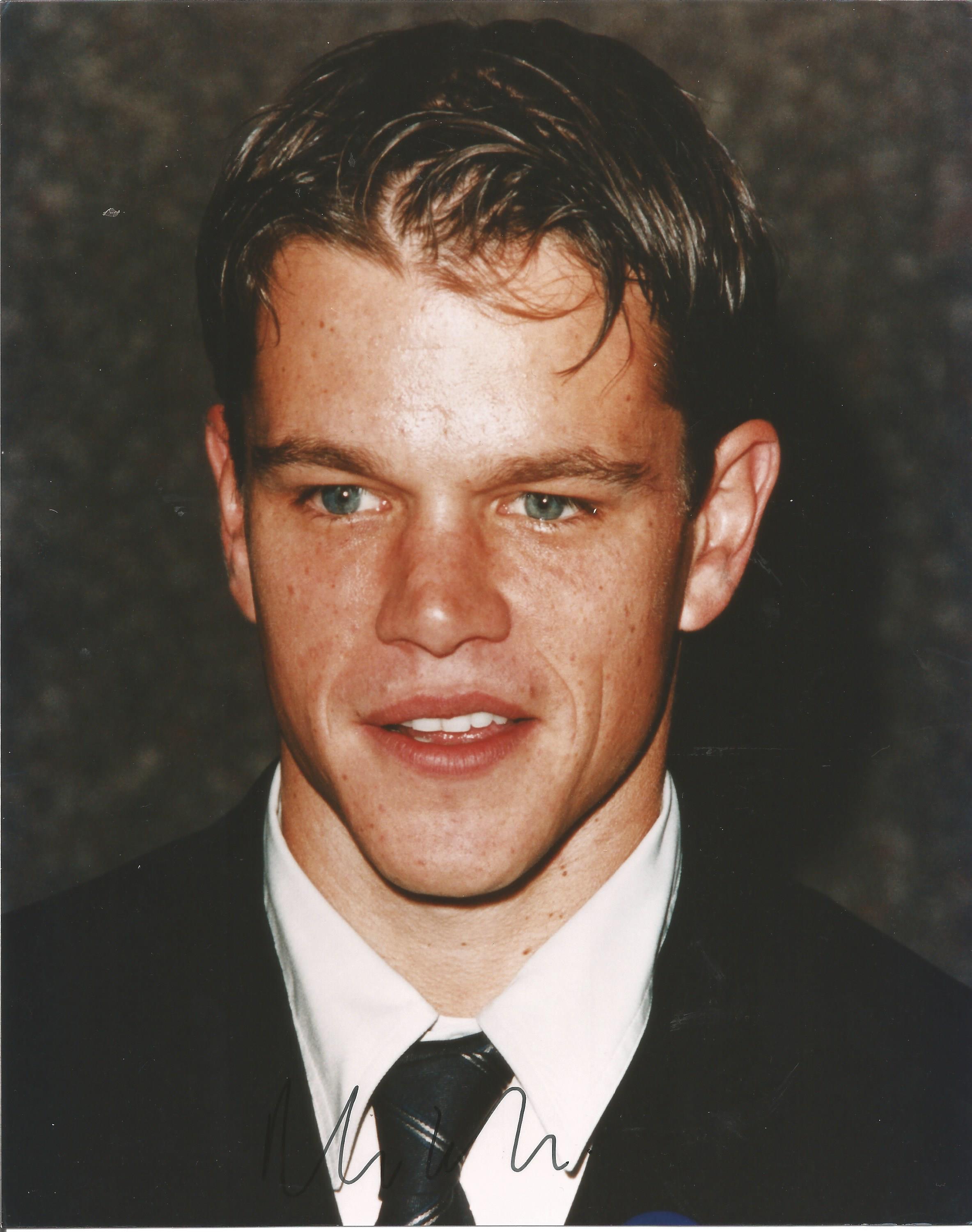 Matt Damon signed 10x8 colour photograph. Damon is a well-known Hollywood actor who has stared in
