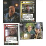 Star Trek signed trading cards collection. This assortment of 4 trading cards includes autographs