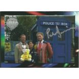 Peter Davison signed Doctor Who trading card featuring a clear signature and Doctor Who On The Run