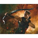 Jeremy Lee Renner signed 10x8 colour photograph pictured during his role as Clint Barton, also known