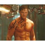 Chris Pratt signed 10x8 colour photograph taken during his time playing Star Lord during Marvel film