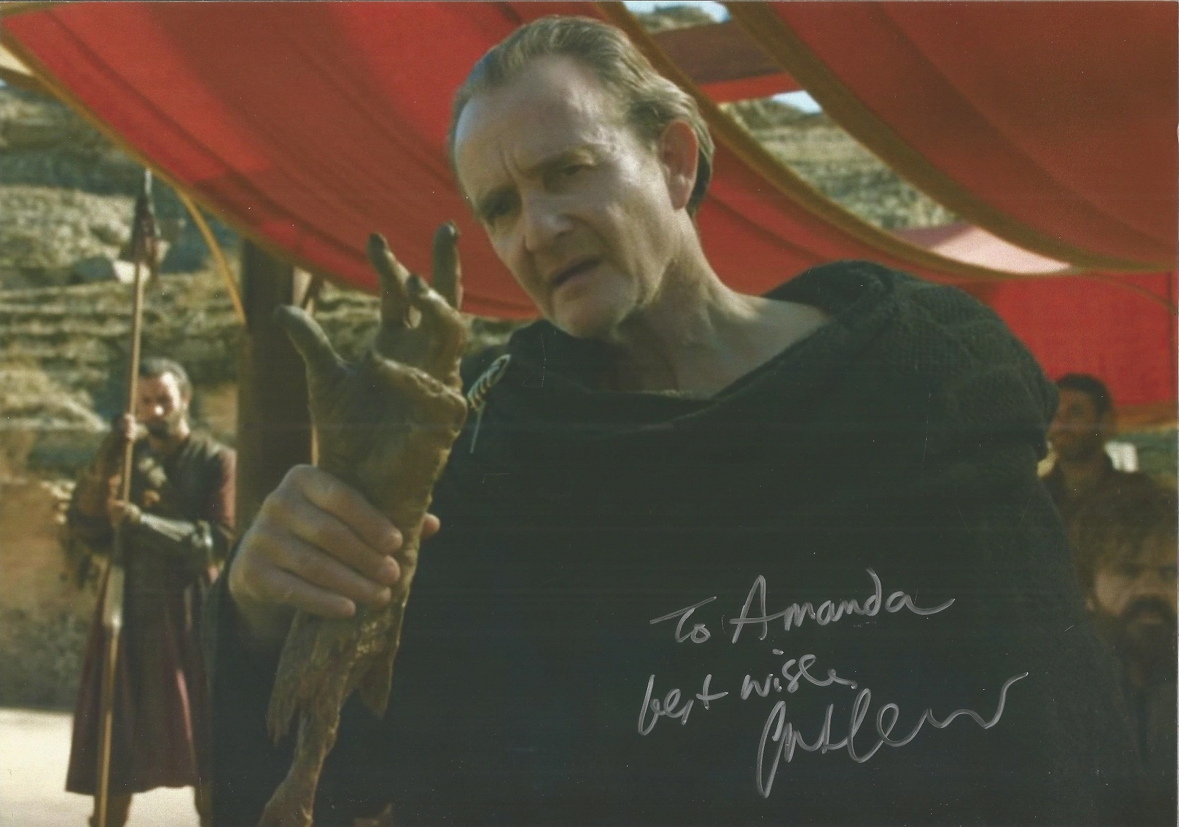 Anton Lesser "Game of Thrones - Qyburn" signed 11 x 8 colour photo (dedicated). Good condition. Good
