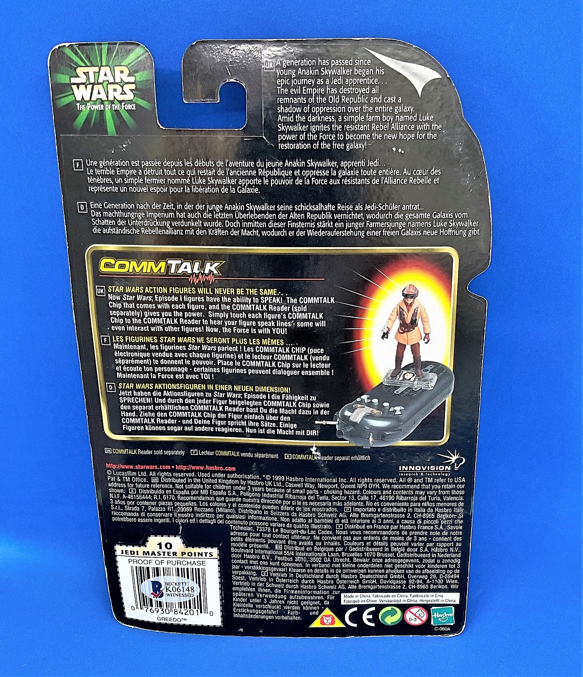 Star Wars, Paul Blake signed miniature action figure of Greedo. This item is still complete in its - Image 2 of 2