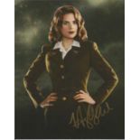 Hayley Atwell signed 10x8 colour photograph pictured as she plays her role as Peggy Carter in the