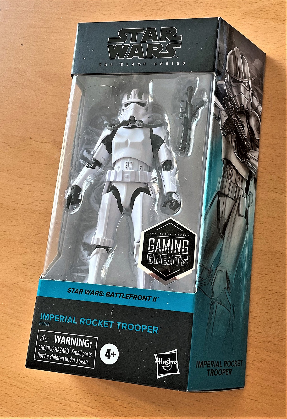 Star Wars, The Black Series miniature action figure of Imperial Rocket Trooper, taken from Star
