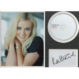 Katherine Jenkins Signed Card piece, with photo, 16 x 12. includes a CD. 3. Good condition. All