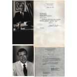 US Government officials and politicians signed collection. Includes 14 signed photos and 15 letters.