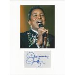 Jermaine Jackson signed card piece. Photo attached. 16 x 12. Good condition. All autographs come