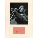 Lou Rawls signed card piece. Photo attached. 16 x 12. Good condition. All autographs come with a